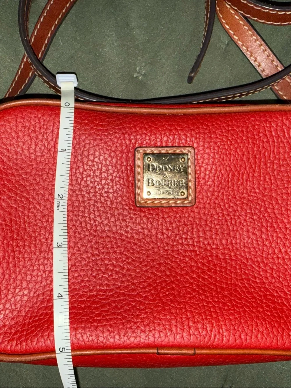 Vintage Dooney & Bourke Red Pebbled Leather Crossbody Bag